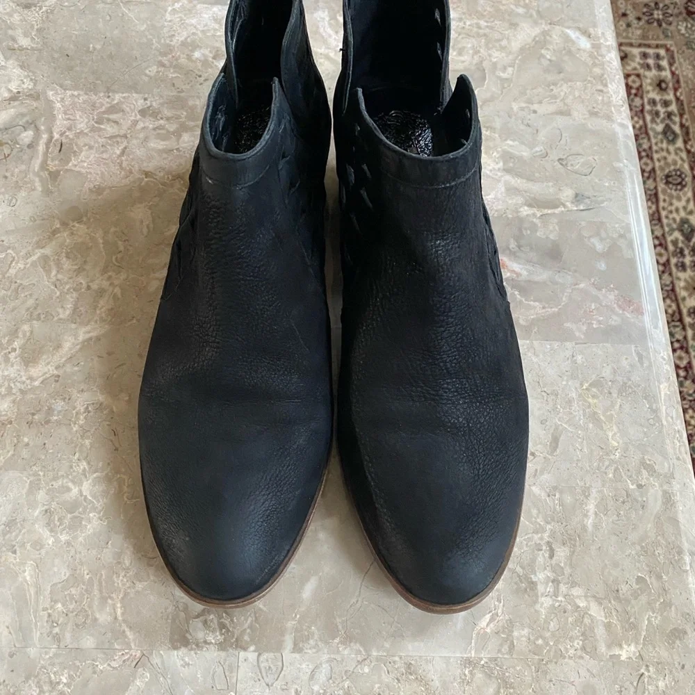 Women's Black Ankle Boots - Picture 2 of 10